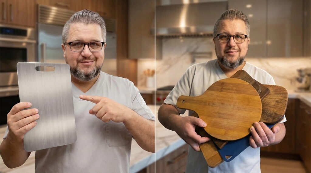 Kireato Titanium vs Traditional Cutting Board